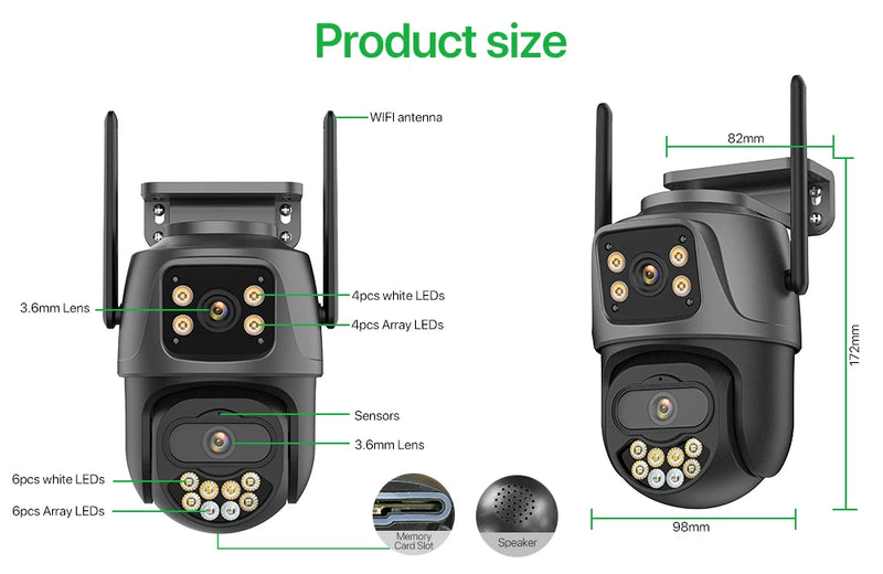 Câmera Dual-Lens Wi-Fi com Rastreamento Automático